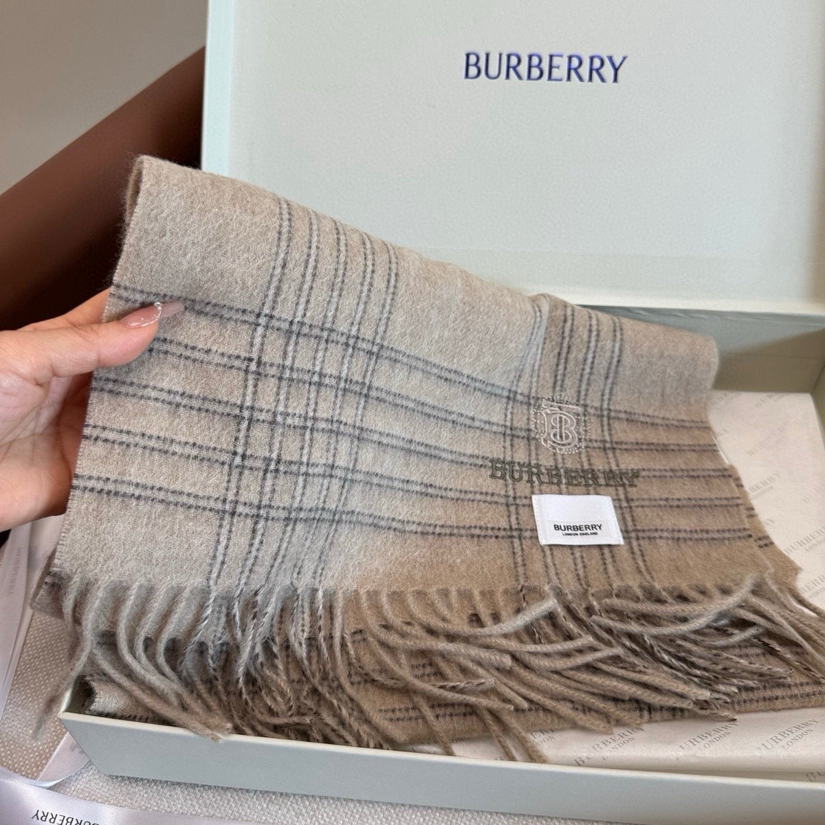 Burberry Plaid Fringe Scarf
