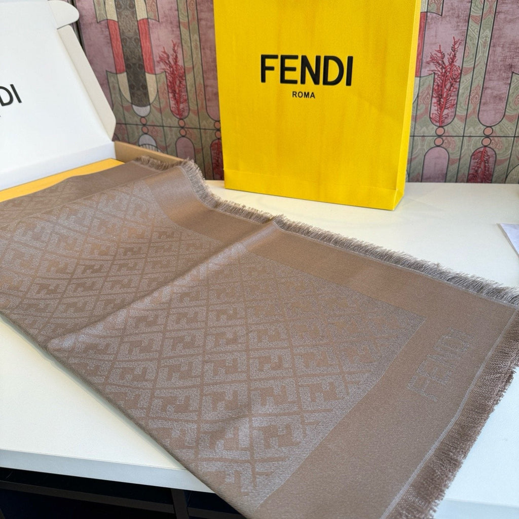 Fendi Fringed Monogram Scarf