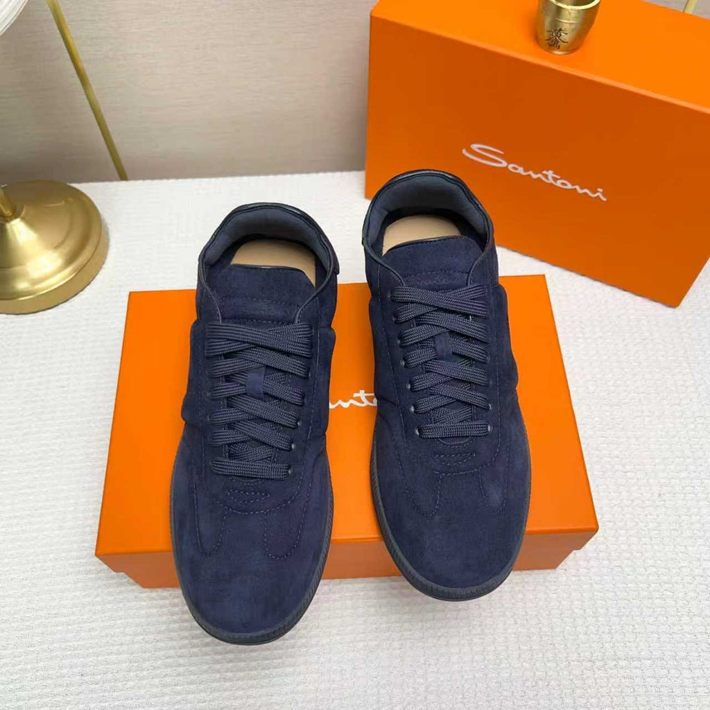 Santoni Black Low-Top Sneakers