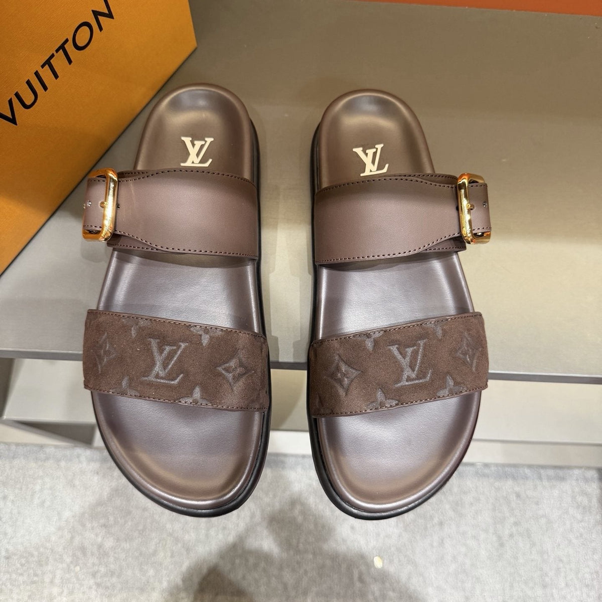 Louis Vuitton Two-Strap Slide Sandals - Open Toe And Open Heel