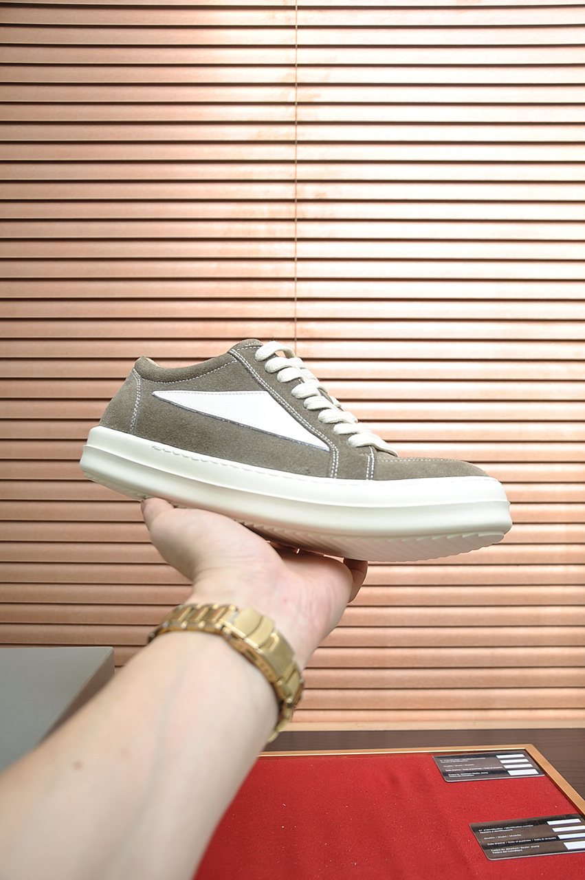 Rick Owens Contrast-Panel Platform Sneakers