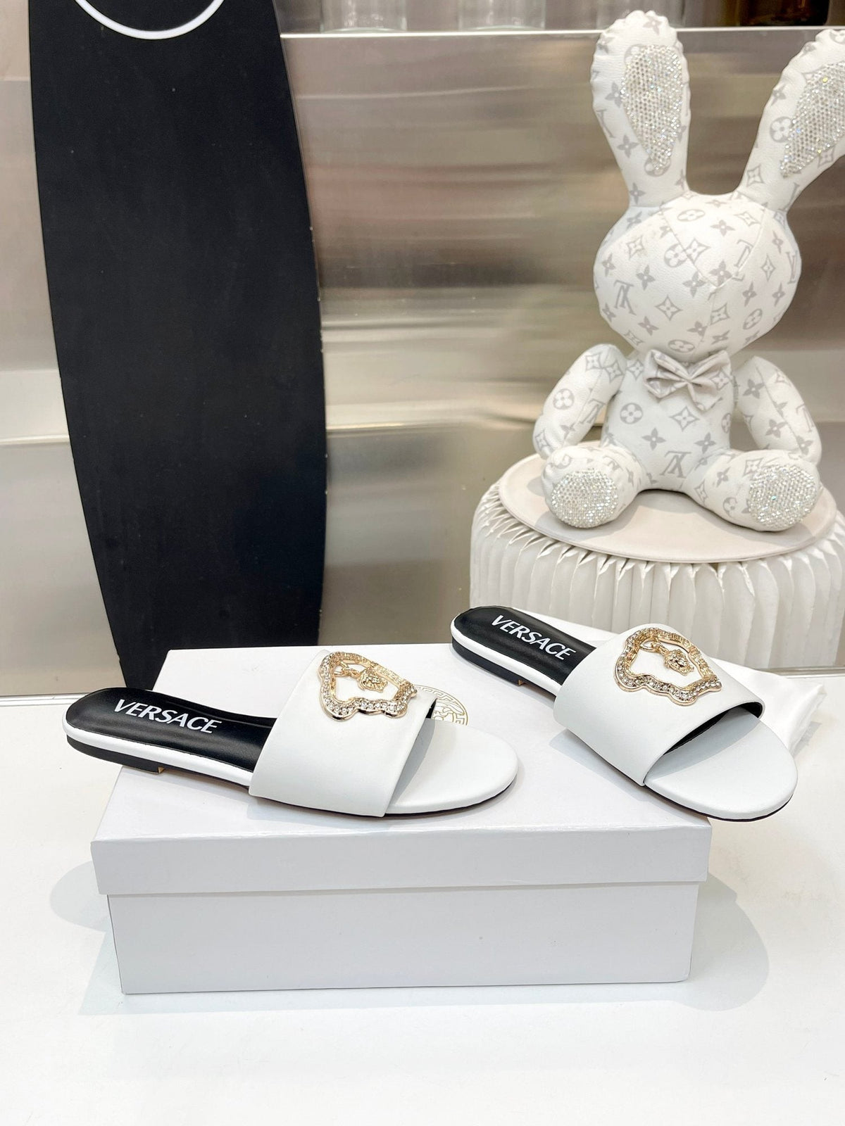 Versace Emblem Slide Sandals