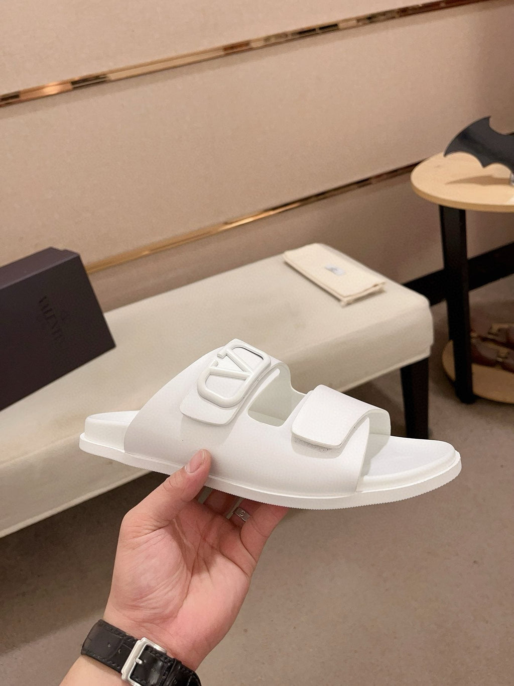 Valentino Men's V Logo Slide Sandals