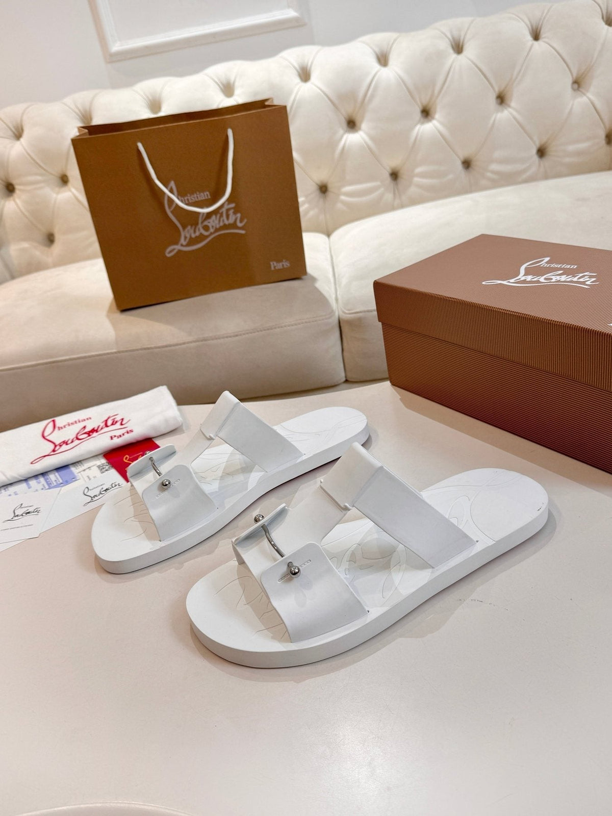 Christian Louboutin Men's Buckle-Strap Slide Sandals