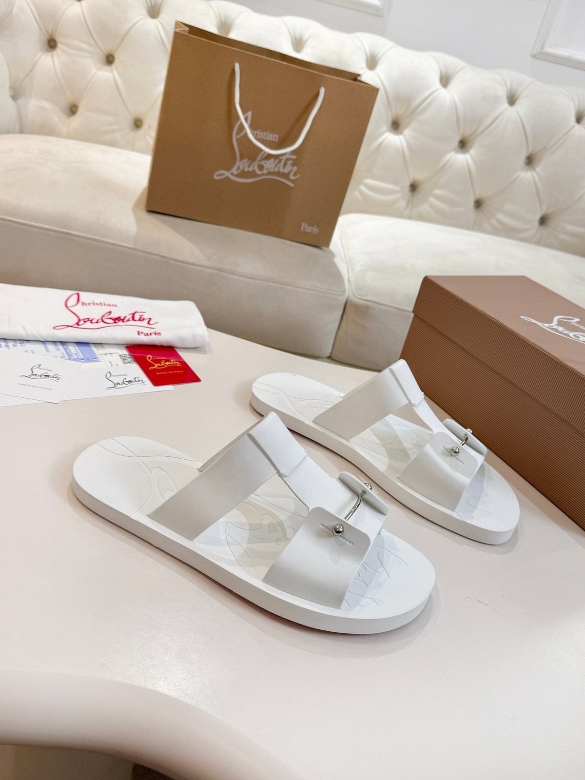 Christian Louboutin Men's Buckle-Strap Slide Sandals